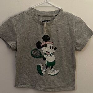 Disney Gray Tee with Tennis Mouse Design